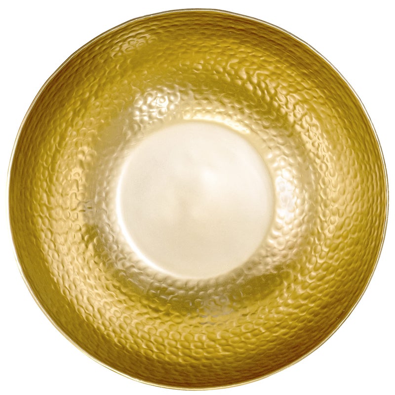 Red Co. 12â€ Luxurious Round Hammered Aluminum Decorative Bowl, Gold Finish - Image 3